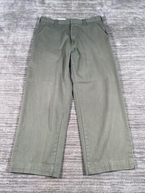 Jesse James Pants Mens 33x32 (fits 33x27) Green Chino Relax Straight Industrial